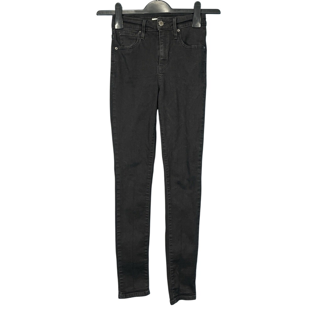 LEVI'S 721 Women's BLACK Stretch Denim HIGH-RISE 5-Pocket SKINNY JEANS Sz 24x28